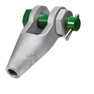 Green pin open socket with safety bolt